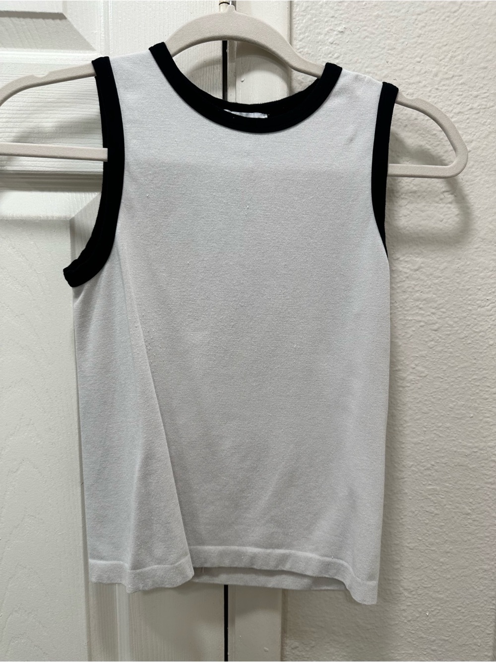 Sincerely Jules White Tank with Black Trim